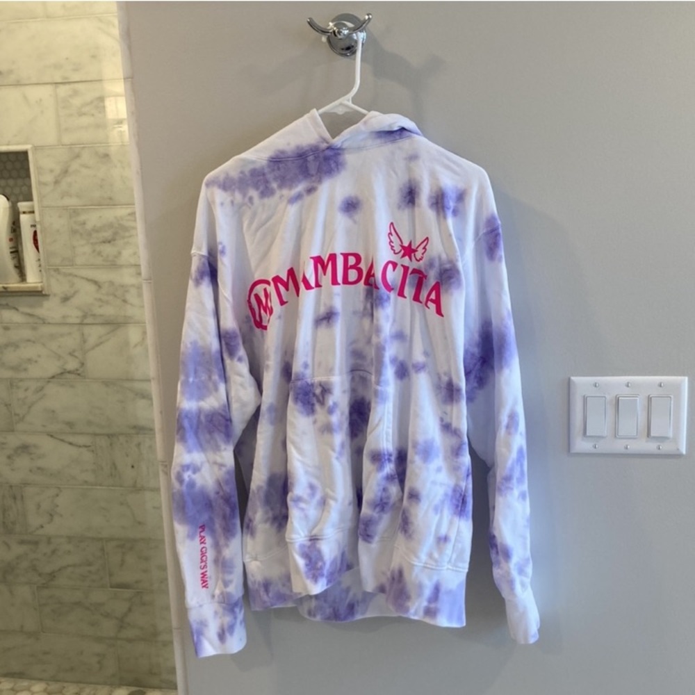 NWT Dannijo x Mambacita Purple and White Kobe Hoodie Sweatshirt. Size L.